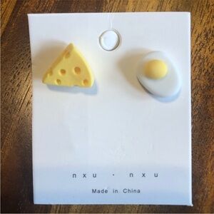 3/$20 egg and cheese earrings